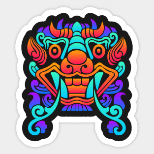 Trippy Psychedelic Rave Chinese Dragon Sticker